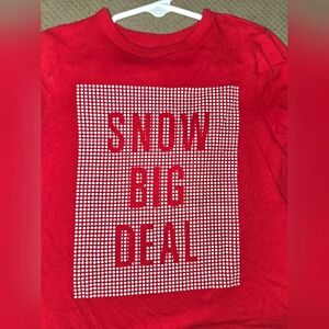 Snow Big Deal red & white long sleeve top 4t Preowned